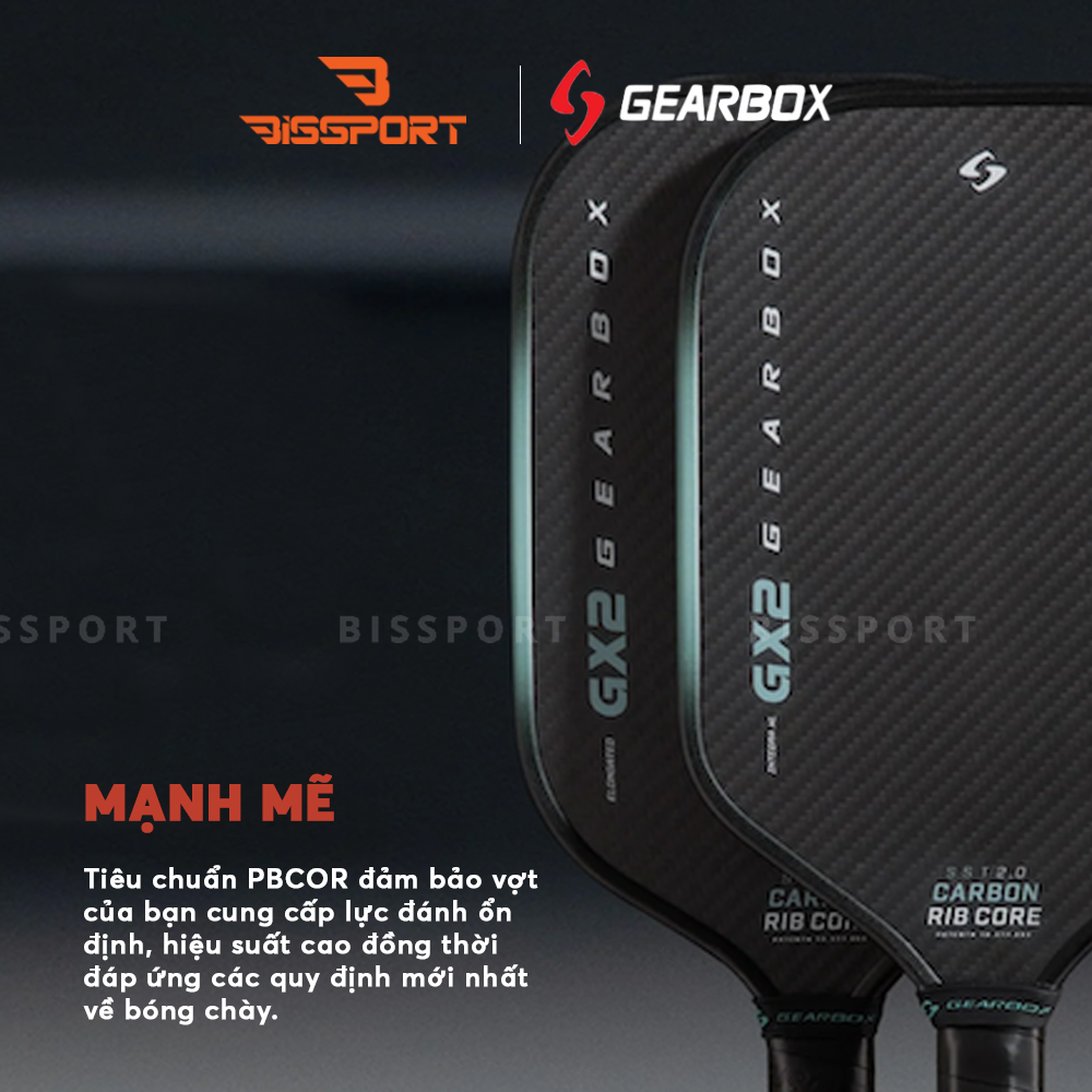 Vợt Pickleball Gearbox GX2 - Hybrid - 16mm Chính Hãng - Bền Bỉ - Ổn Định - Toàn Diện - Kiểm Soát Tối Ưu